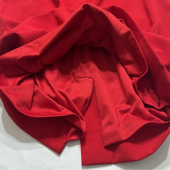 Dana Buchman Sheath‎ Red Dress Ruching Cap Sleeves Sweetheart Neckline Womens 8 - Picture 10 of 10